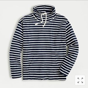 J.Crew Funnelneck Pullover in Striped Mariner, size Medium